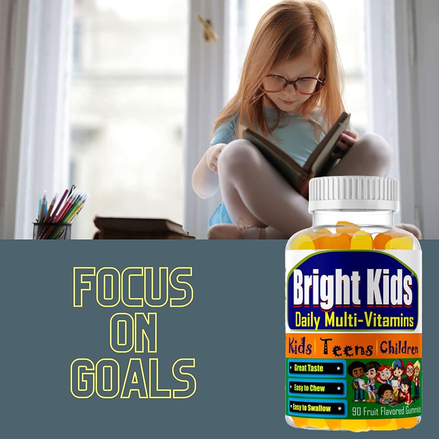 Brightkids Multivitamin Gummies, Kids Multivitamin Support Immune System Support, Fuel Growth and Overall Health Kids Gummy multivitamin with Vitamin A C D B6 B12 and Zinc for kids