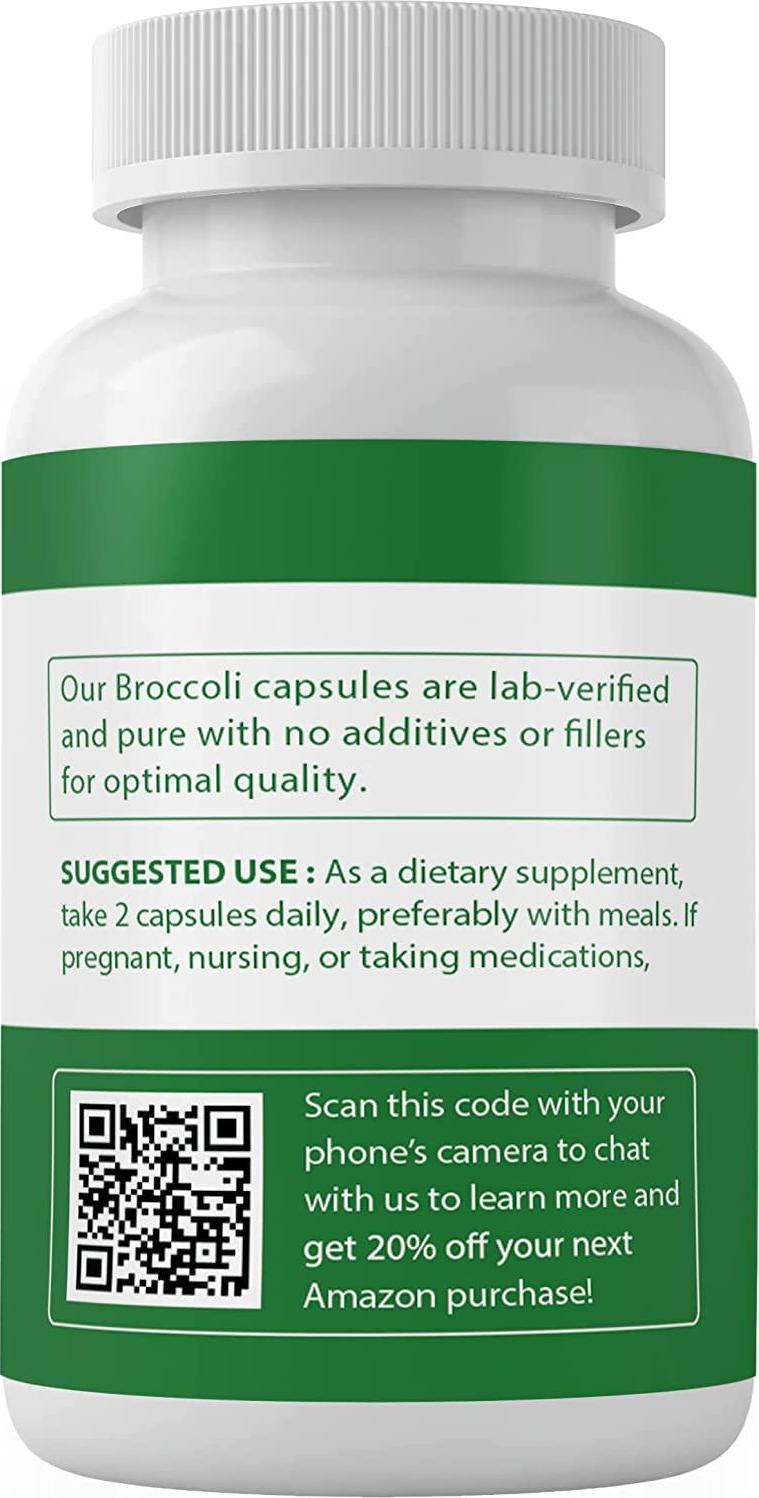 Broccoli Sprout Extract Capsules (100 Capsules, 880 mg per Serving) (2 Capsules/Serving) by Pure Organic Ingredients, Supports Healthy Cholesterol Levels*, Strengthens Immune System*, Detoxifies*