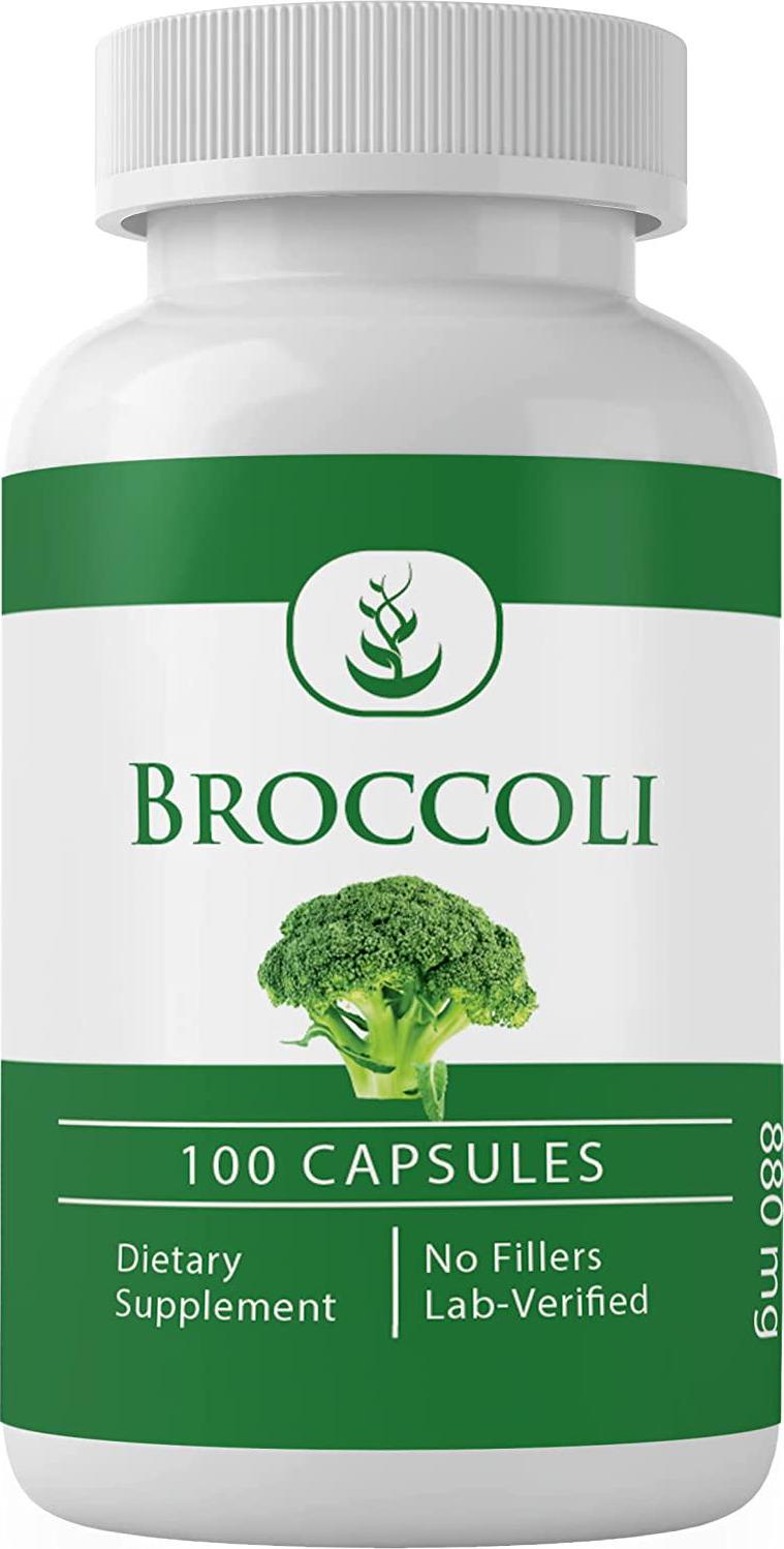 Broccoli Sprout Extract Capsules (100 Capsules, 880 mg per Serving) (2 Capsules/Serving) by Pure Organic Ingredients, Supports Healthy Cholesterol Levels*, Strengthens Immune System*, Detoxifies*
