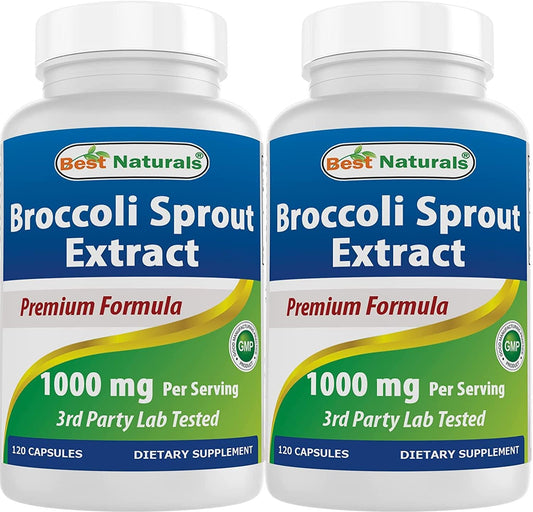 Broccoli Sprouts 1000 Mg Per Serving 120 Capsules by Best Naturals - Manufactured in a USA Based GMP Certified Facility and Third Party Tested for Purity. Guaranteed!! (2)