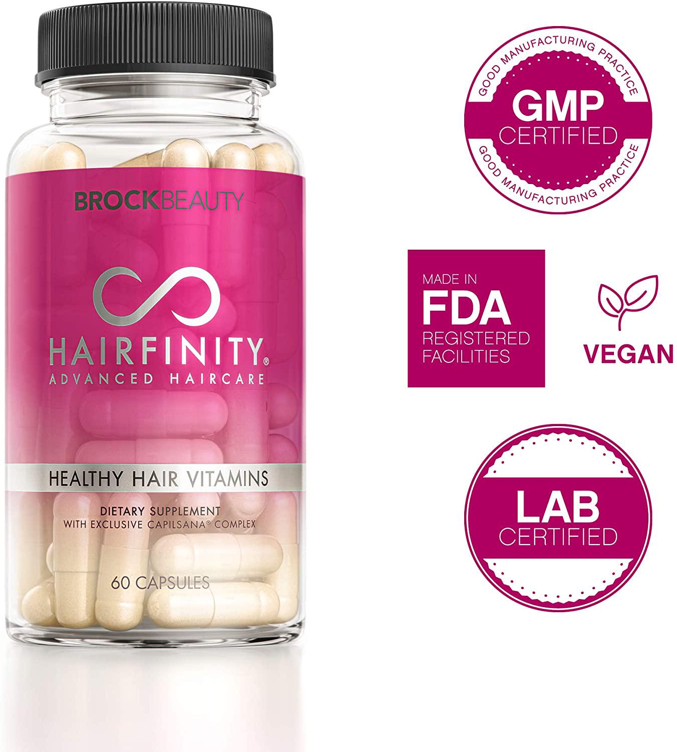 Brock Beauty Hairfinity Healthy Hair Vitamins 60 Capsules (1 Month Supply)