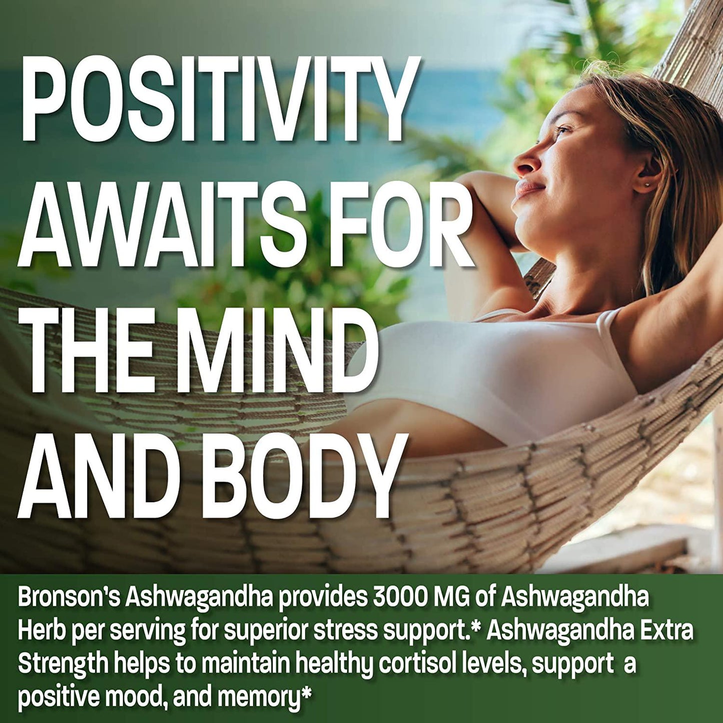 Bronson Ashwagandha Extra Strength 3000 mg per Serving, Stress and Mood Support with BioPerine - Non GMO, 120 Vegetarian Capsules