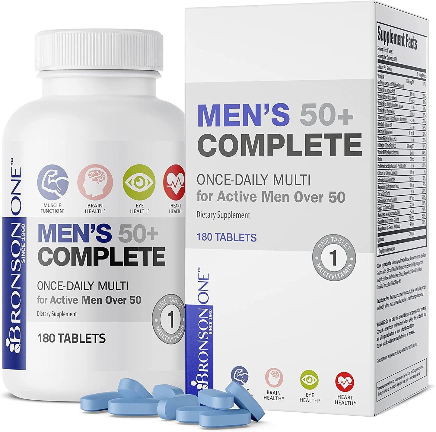 Bronson ONE Daily Mens 50+ Complete Multivitamin Multimineral (180)