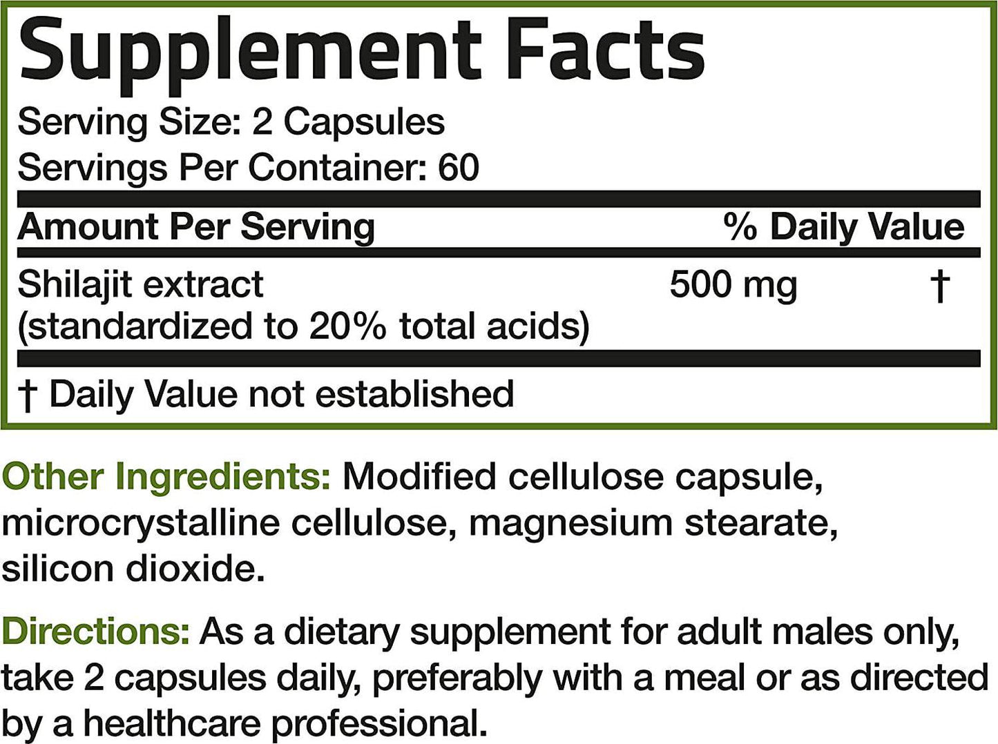 Bronson Shilajit Extract 500 MG Per Serving, Supports Energy Production and Vitality, Standardized to 20% Total Acids, Non-GMO, 120 Vegetarian Capsules