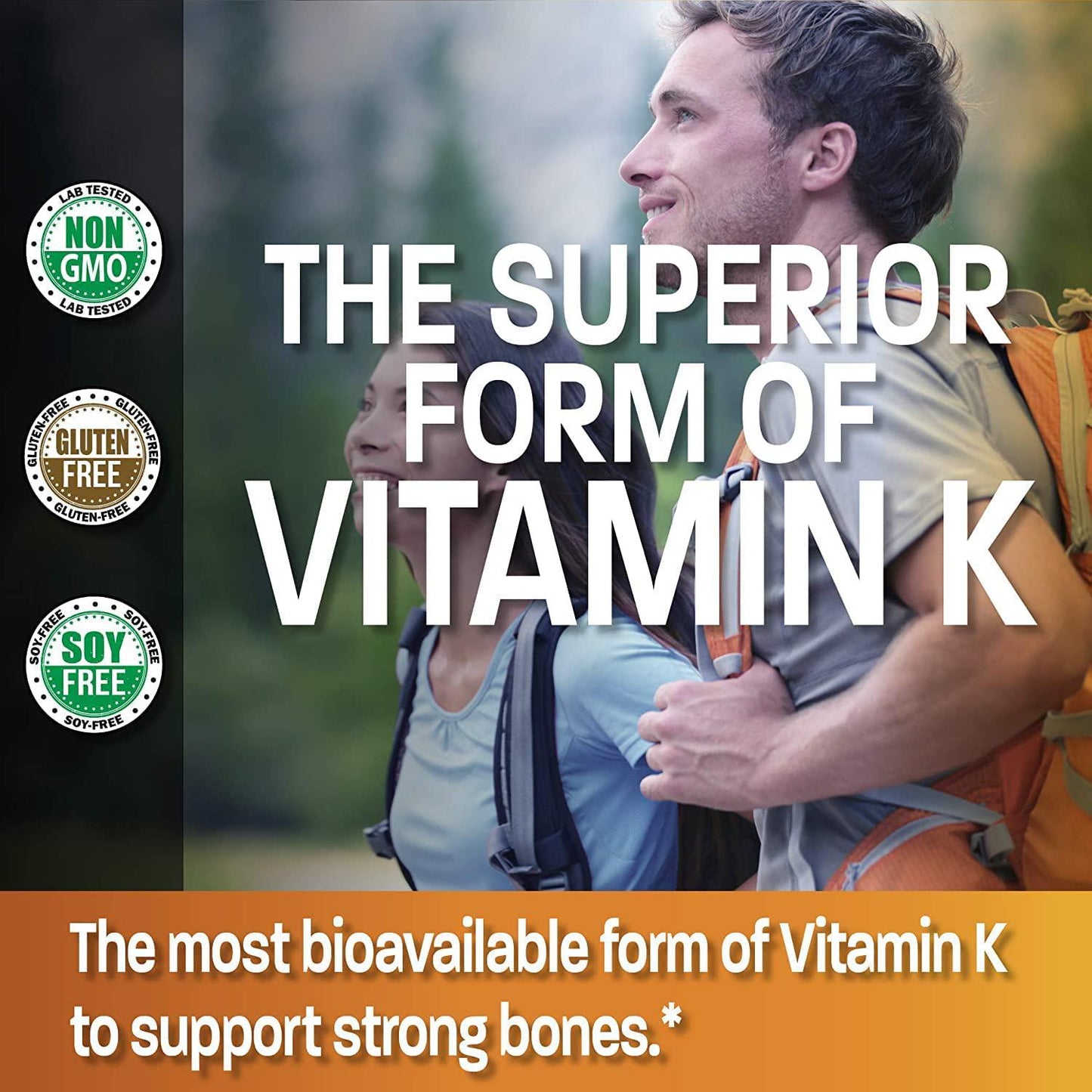 Bronson Vitamin K2 as MK-7 Menaquinone 100 mcg Non-GMO, 250 Capsules