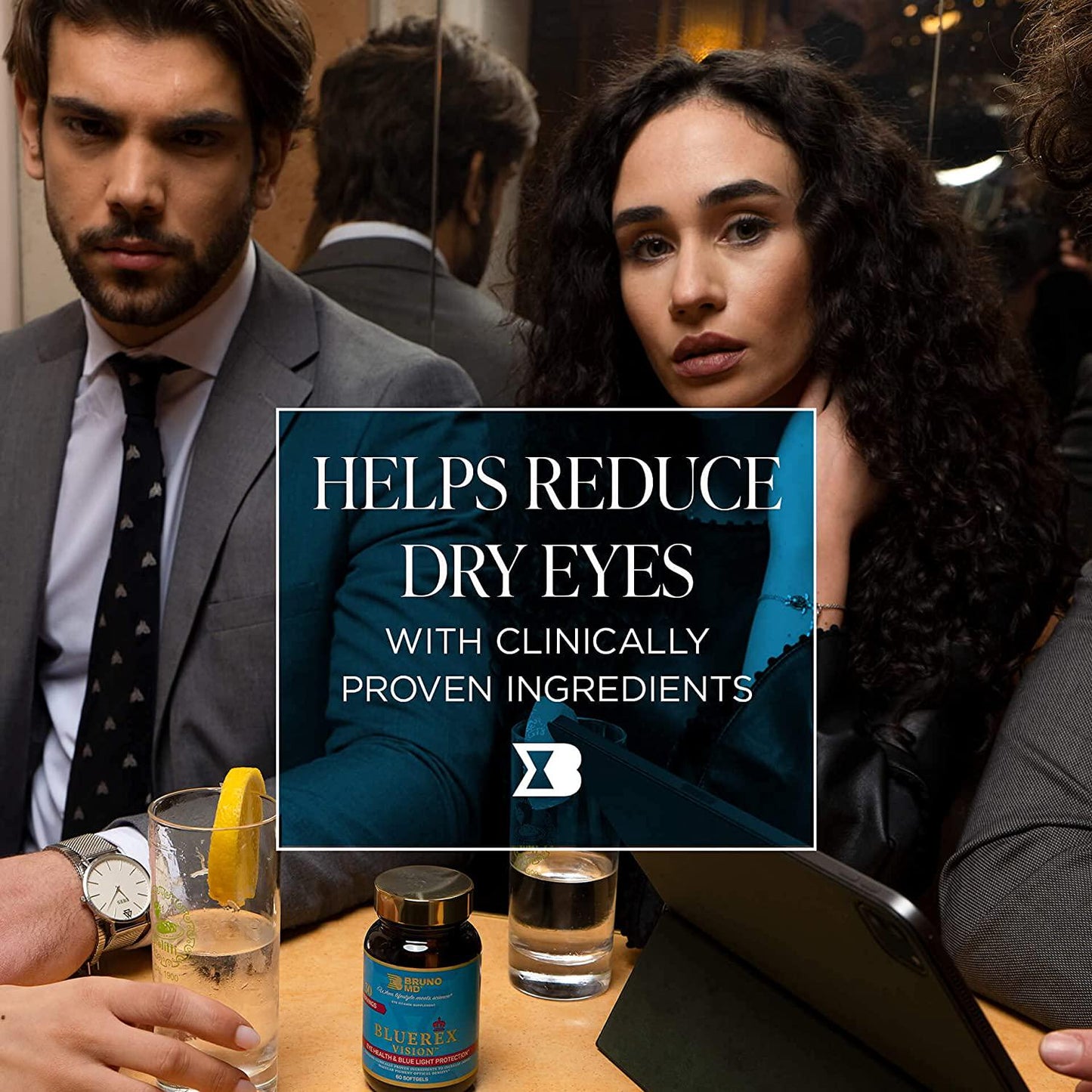 Bruno MD BlueRex Vision, Eye Health Supplement for Adults, Vitamin E and Bilberry Extracts, Antioxidant Supplement, Helps with Computer Vision Syndrome, Dry Eyes and Eye Health