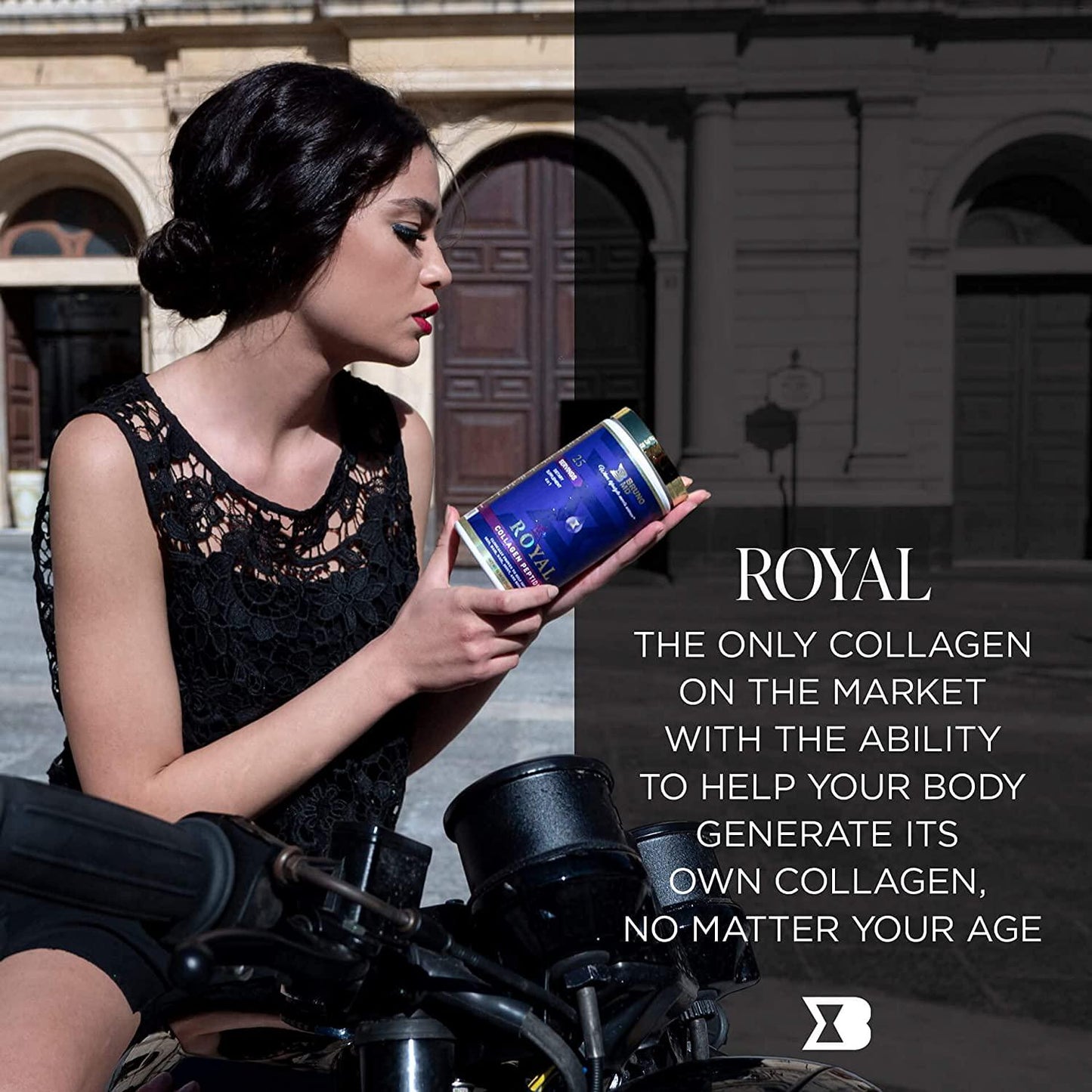 Bruno MD Royal Collagen Peptides, Clinically proven, Dietary Supplement, Improves Skin, European Sourced, Improves the Look of Hair and Nails, Blended with Vitamin C, Natural Bone and Joint Supplement