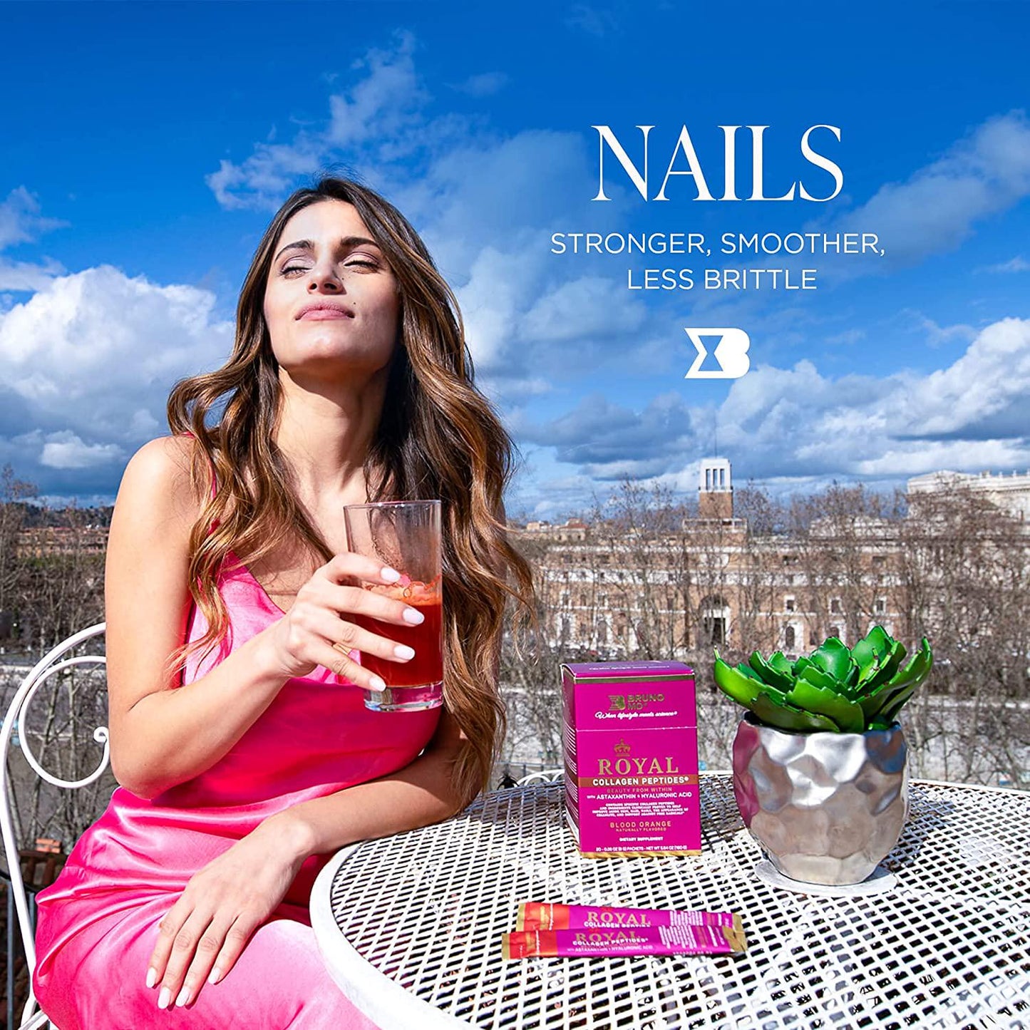 Bruno MD Royal Collagen Peptides - Beauty from Within, Clinically Proven, Dietary Supplement, Improves Skin and The Look of Hair, Nails and Cellulite,Blended with Vitamin C (Strawberry Acai)