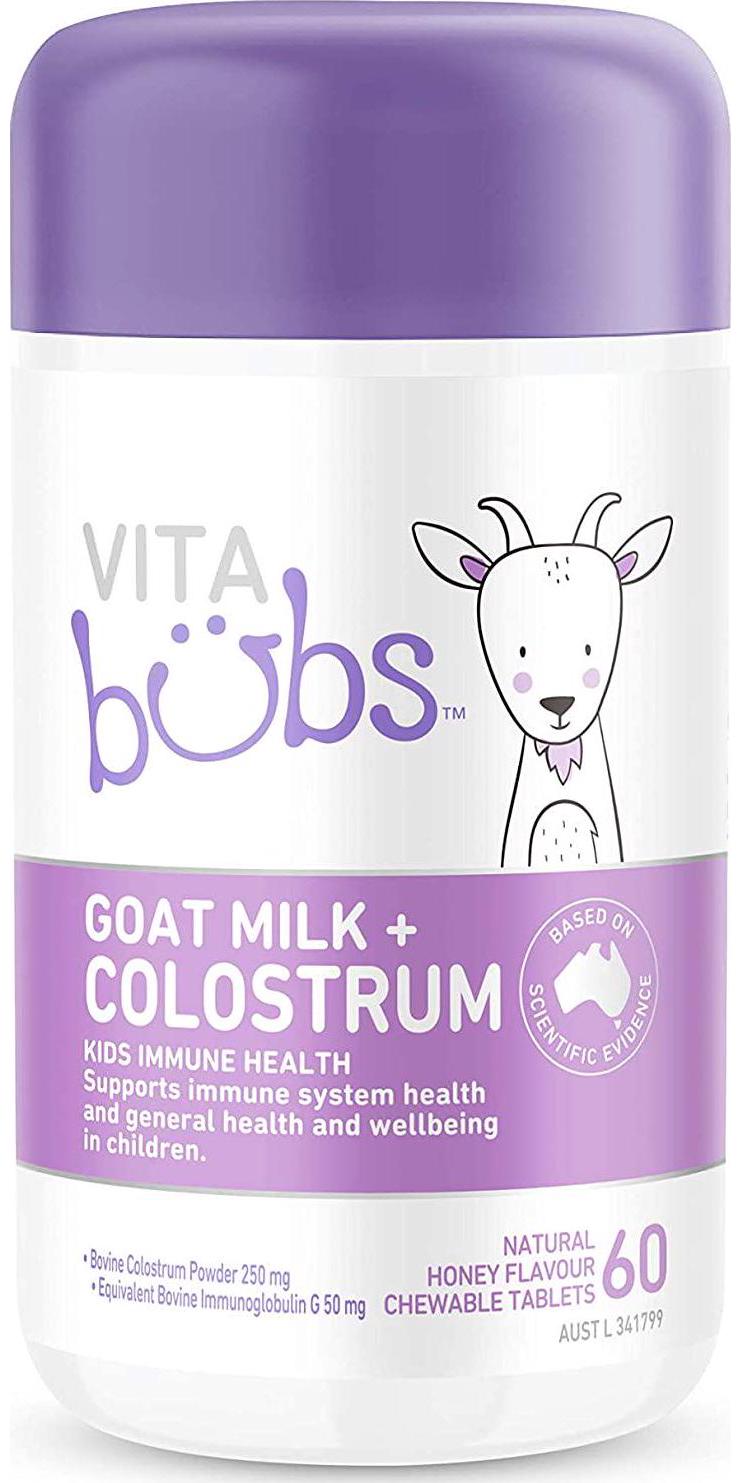 Bubs Vita Bubs Goat Milk + Colostrum, 60 Tablets,