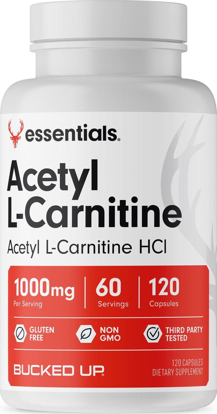 Bucked Up Acetyl L-Carnitine 1000mg Per Serving, Bucked Up Essentials (60 Servings, 120 Capsules)