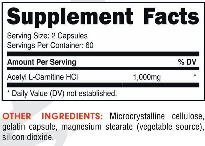 Bucked Up Acetyl L-Carnitine 1000mg Per Serving, Bucked Up Essentials (60 Servings, 120 Capsules)