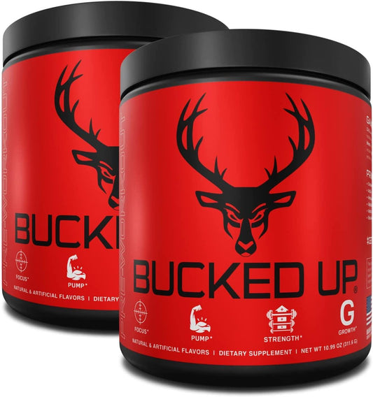 Bucked Up Pre Workout 6 Grams Citrulline, 2 Grams Beta Alanine, and 3 Other Registered trademarked Ingredients (Grape) - 2 Pack
