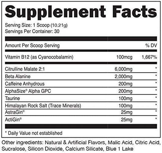Bucked Up Pre Workout - Best Tasting - 6 Grams Citrulline, 2 Grams Beta Alanine Non Proprietary Blend, Powder (Strawberry Kiwi)