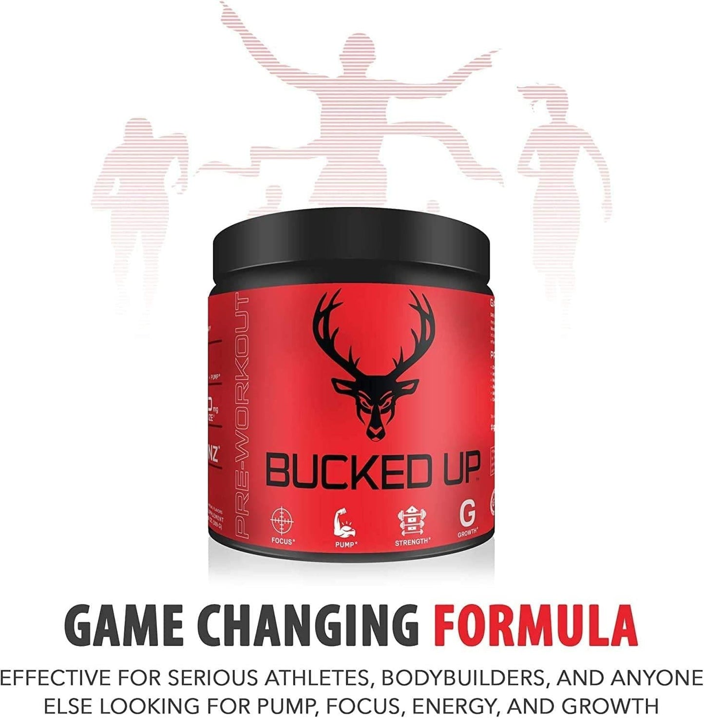 Bucked Up Pre Workout 6 Grams Citrulline, 2 Grams Beta Alanine, and 3 Other Registered trademarked Ingredients (Blue Raz) - 2 Pack