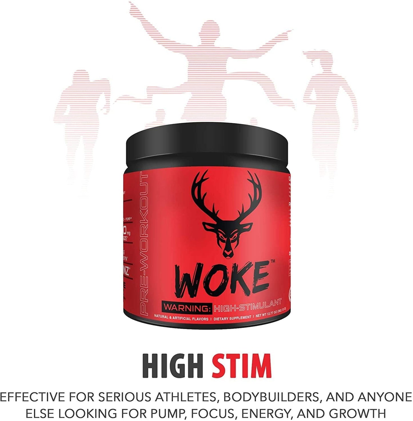 Bucked Up - Woke - HIGH STIM Pre Workout - Best Tasting - Focus Nootropic, Pump, Strength and Growth, 30 Servings (Blue Raz)