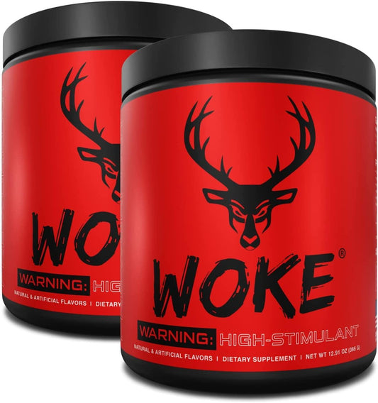 Bucked Up - Woke - High Stim Pre Workout - Best Tasting - Focus Nootropic, Pump, Strength and Growth, 30 Servings (Strawberry Kiwi) - 2 Pack