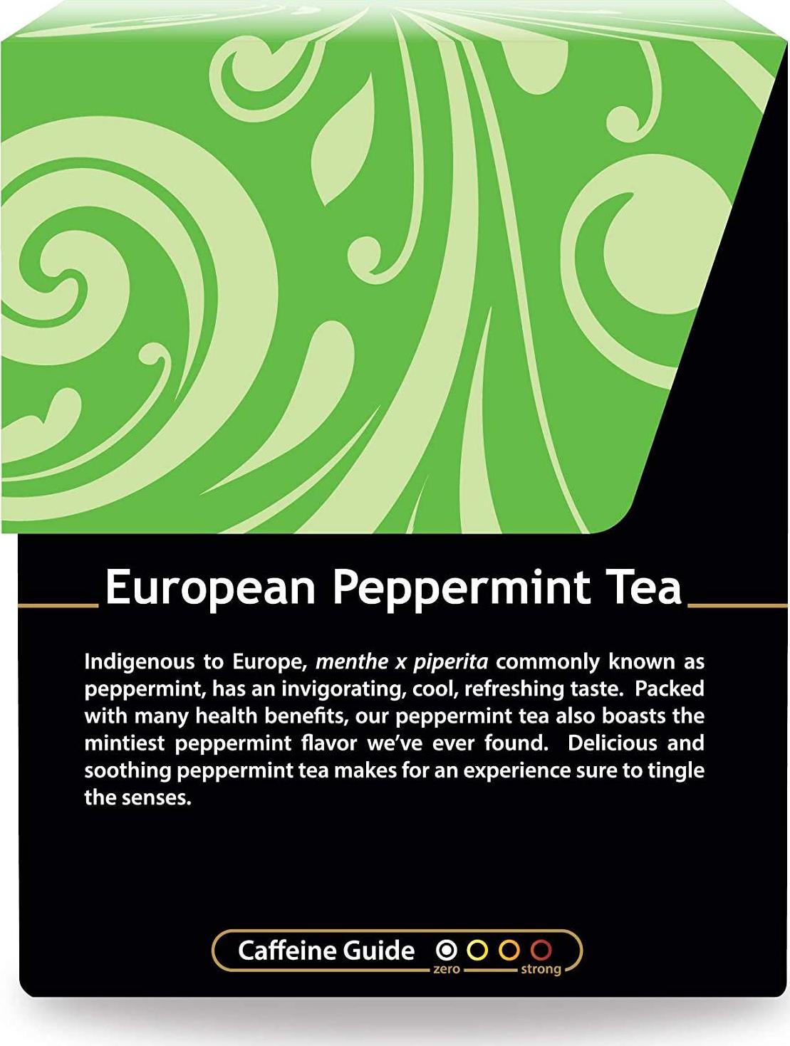 Buddha Teas Organic European Peppermint Tea - OU Kosher, USDA Organic, CCOF Organic, 18 Bleach-Free Tea Bags