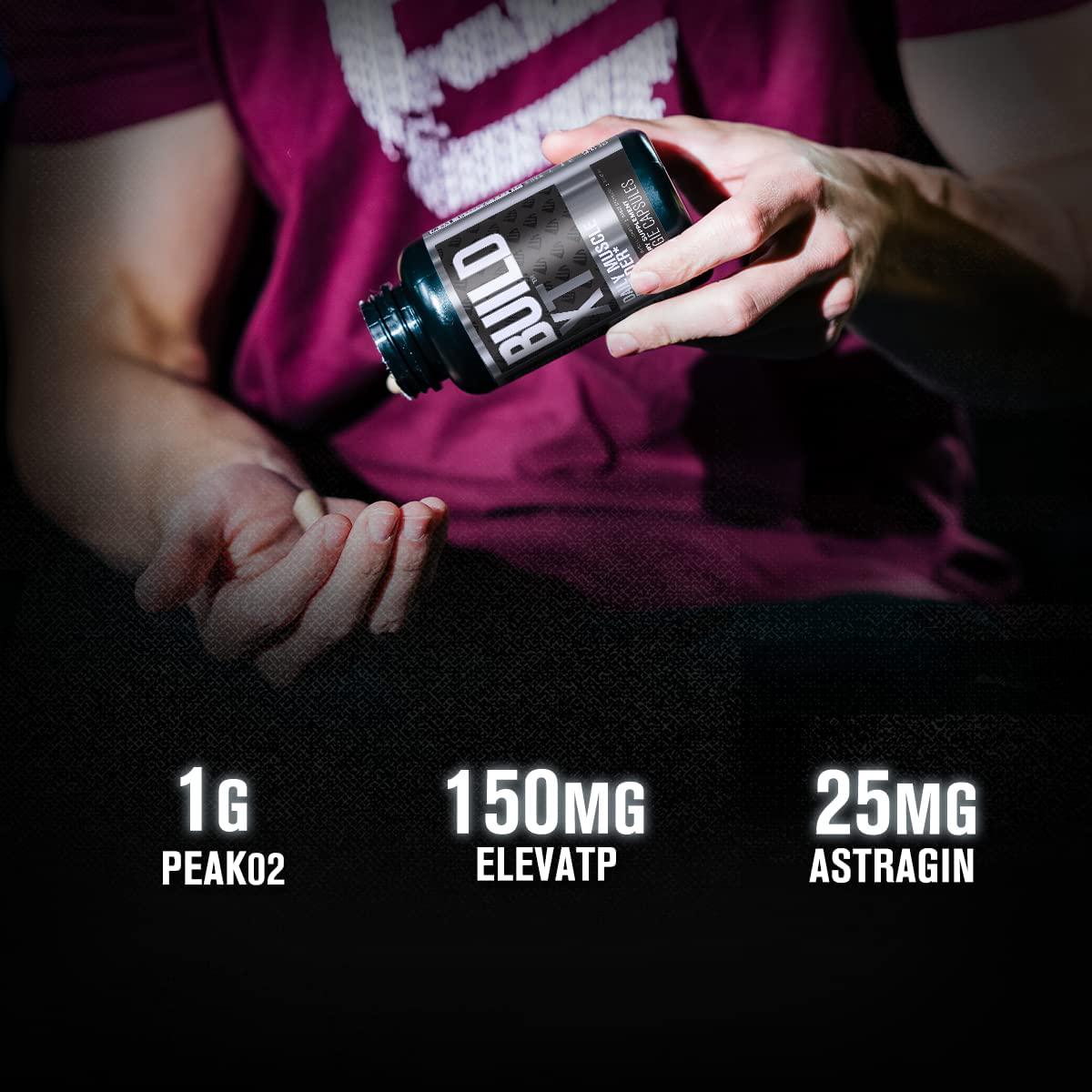 Build-XT Muscle Builder - Daily Muscle Building Supplement for Muscle Growth and Strength | Featuring Powerful Ingredients Peak02 and elevATP - 60 Veggie Pills