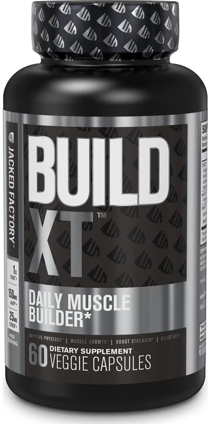 Build-XT Muscle Builder - Daily Muscle Building Supplement for Muscle Growth and Strength | Featuring Powerful Ingredients Peak02 and elevATP - 60 Veggie Pills