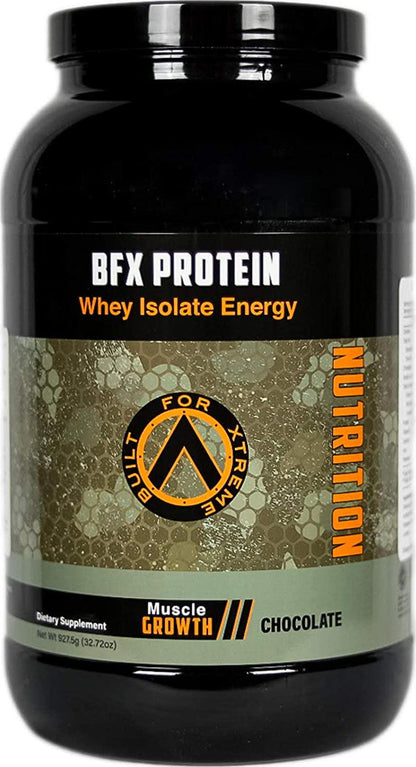 Built For Xtreme Nutrition BFX Isolated Whey Protein Powder (Chocolate) 2 pounds, 25 Grams of Protein per Serving, Zero Fat, Zero Sugar, Low Carbs, Contains BCAAs