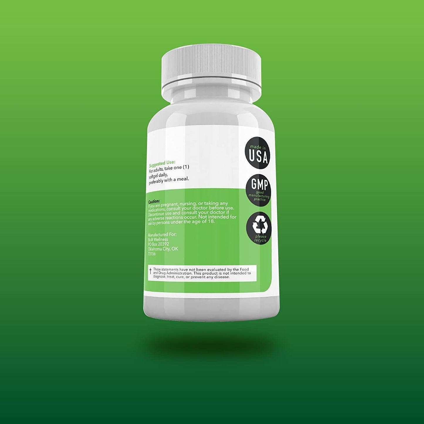 Built Wellness Vitamin D3 Supplement, 5,000 iu, 120 Softgels