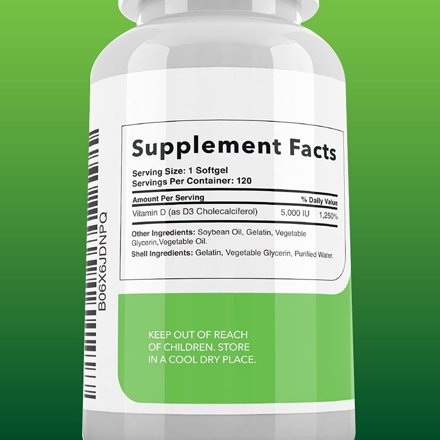 Built Wellness Vitamin D3 Supplement, 5,000 iu, 120 Softgels