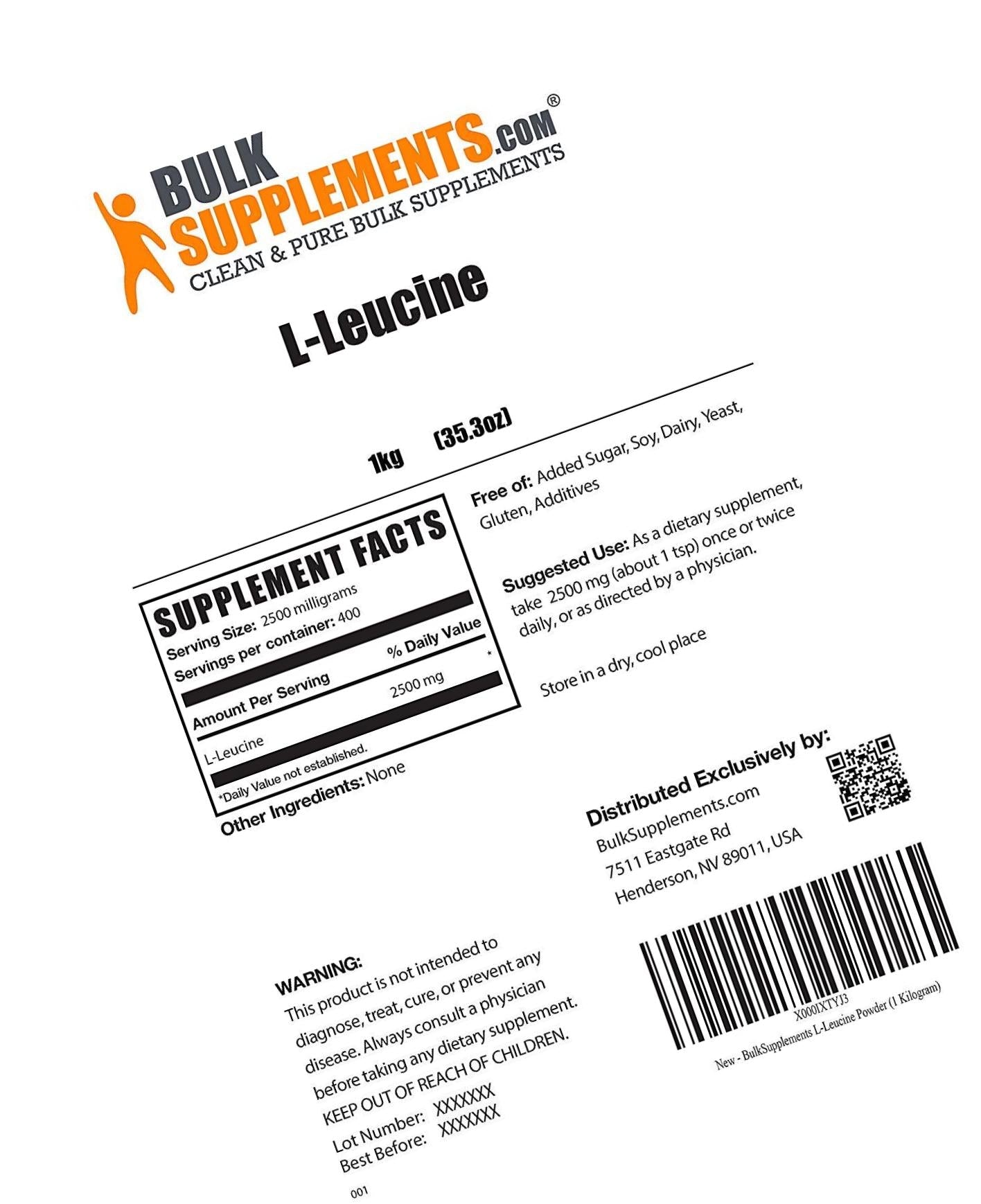 BulkSupplements L-Leucine Powder (5 Kilograms)