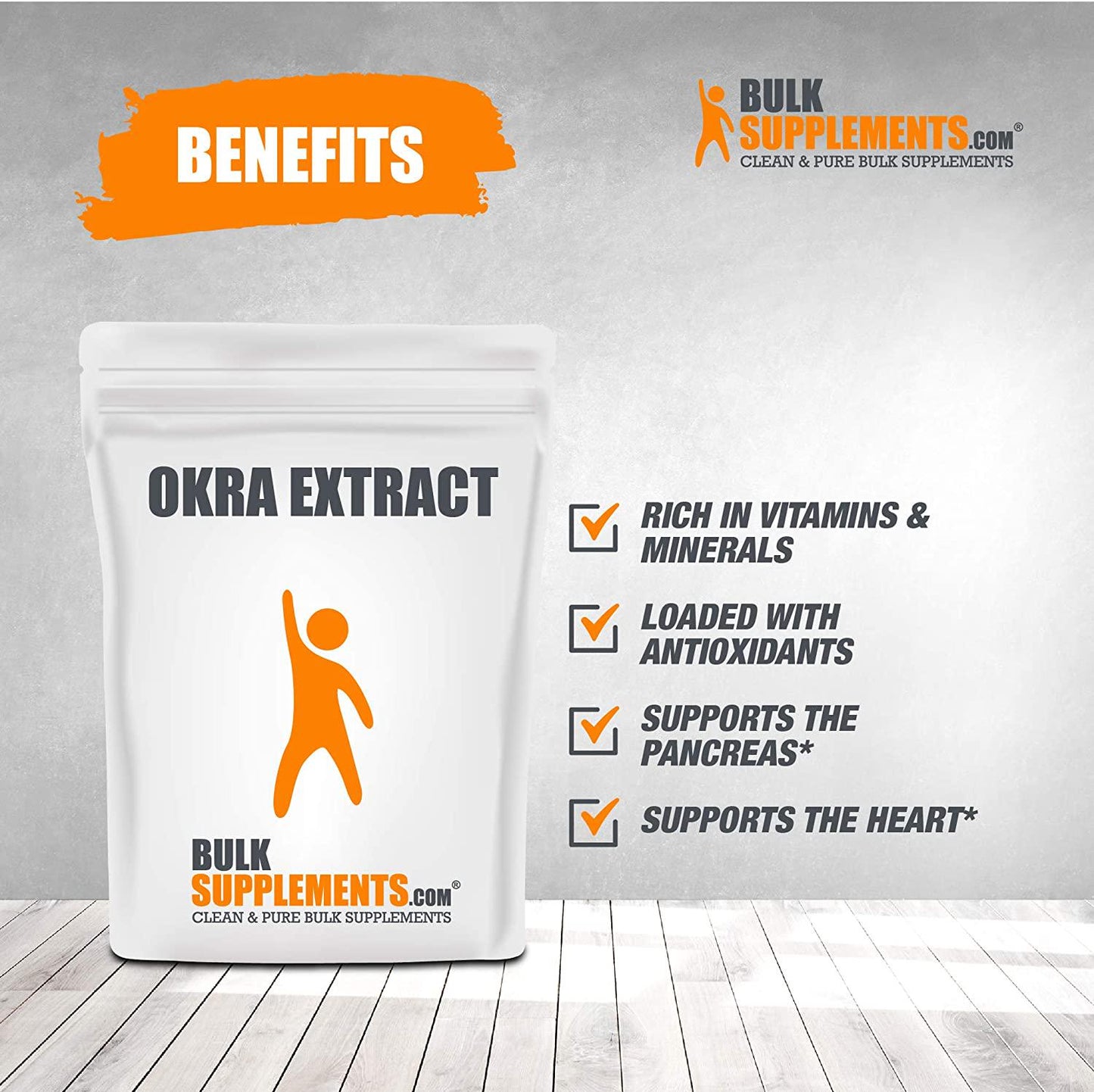 BulkSupplements.com Okra Extract Powder - Digestion Supplement - High Fiber Supplements (100 Grams - 3.5 oz)