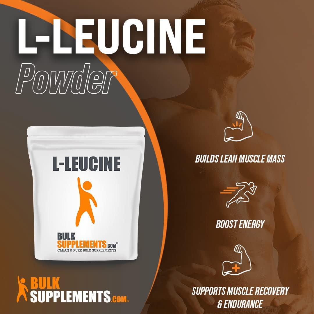 BulkSupplements.com L-Leucine Powder - Amino Acid Nutritional Supplements - BCAAs Amino Acids Powder - L Leucine Powder - BCAA Supplements - Amino Acids Supplement for Men (250 Grams - 8.8 oz)
