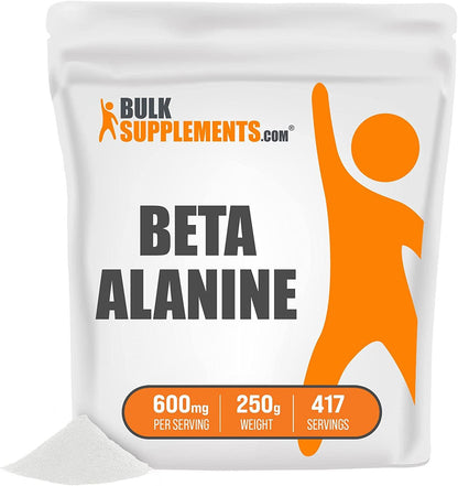 BulkSupplements.com Beta Alanine Powder - Workout Recovery - Muscle Recovery Supplements - Beta Alanine Supplement - Vegan Preworkout Powder - Running Pre Workout Supplement (250 Grams - 8.8 oz)