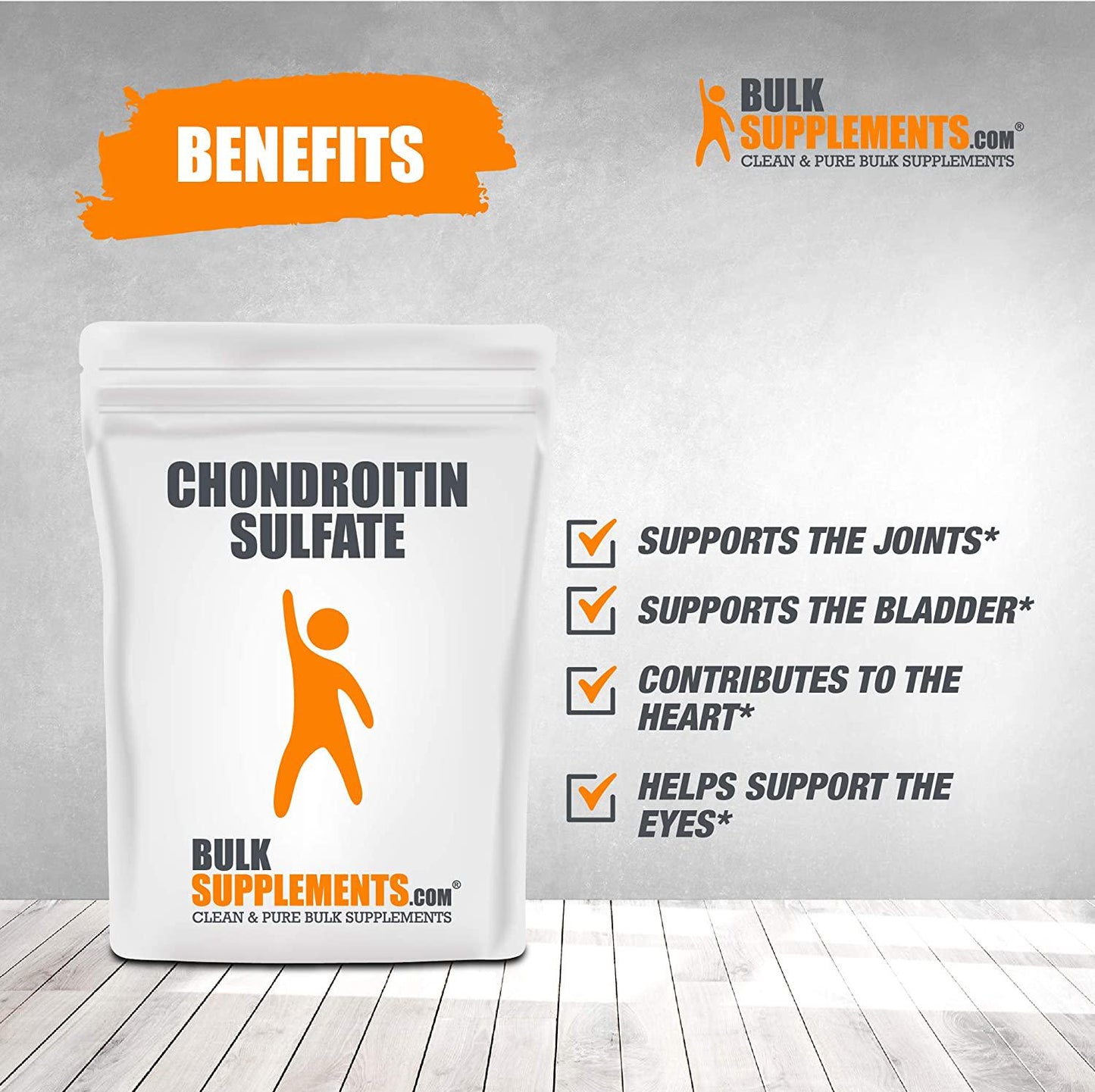 BulkSupplements.com Chondroitin Sulfate Powder - Chondroitin Supplements - Joint Support Supplement - Bone Strength Supplements - Ligament and Tendon Supplements (1 Kilogram - 2.2 lbs)
