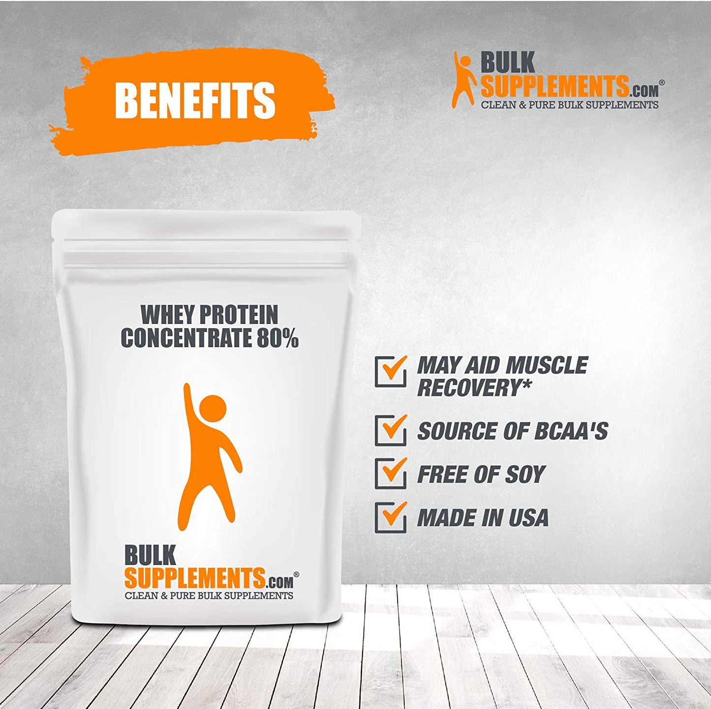 BulkSupplements.com Whey Protein Concentrate - Whey Protein Powder - Protein Powder Unflavored - Low Calorie Protein Powder - Protein Powder for Muscle Gain (1 Kilogram - 2.2 lbs)