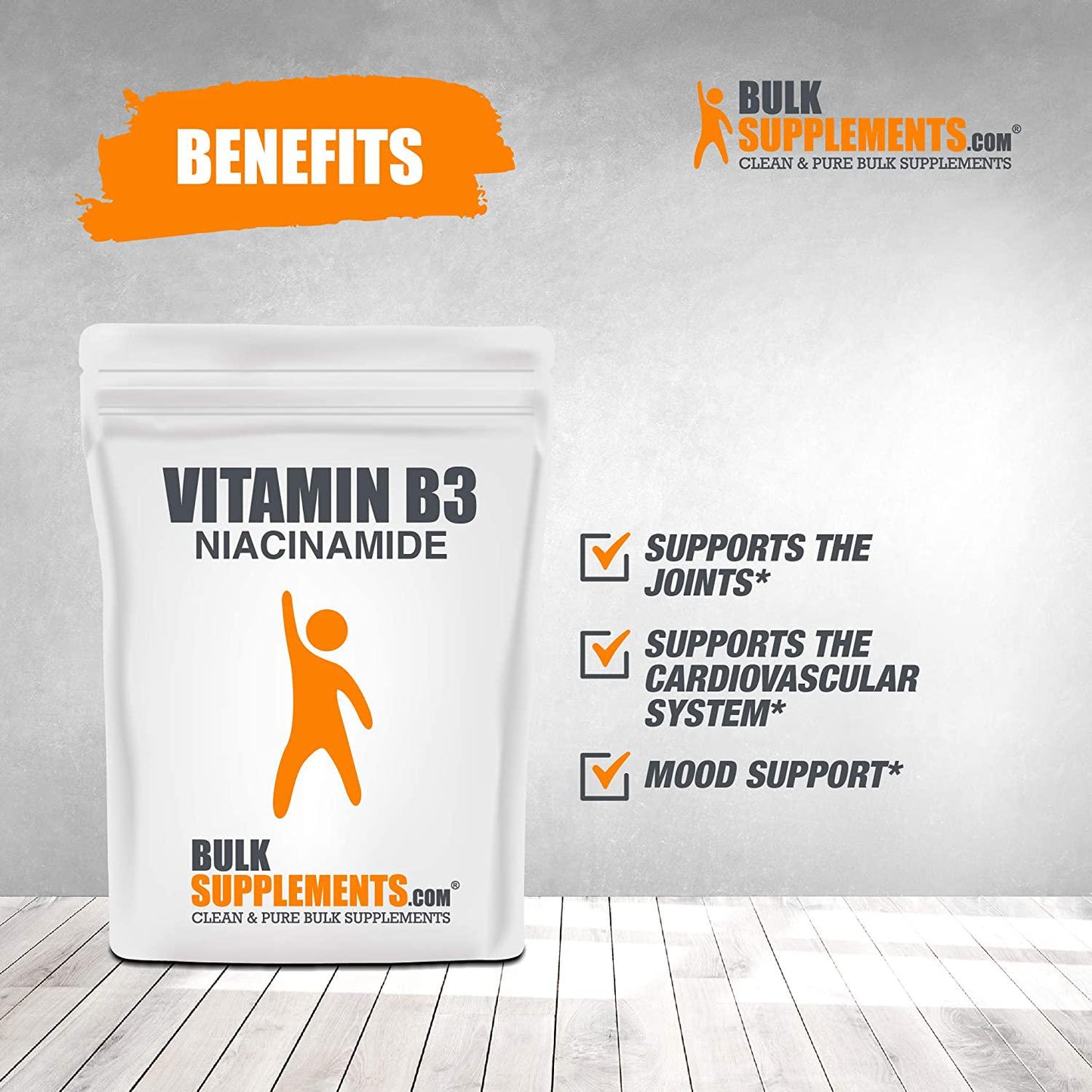 BulkSupplements.com Vitamin B3 (Niacinamide) Powder - Niacinamide 500mg - Niacinamide Powder - B3 Vitamins - Niacin 500mg - Niacin 500mg Flush Free - vitamin b for dogs (100 Grams - 3.5 oz)