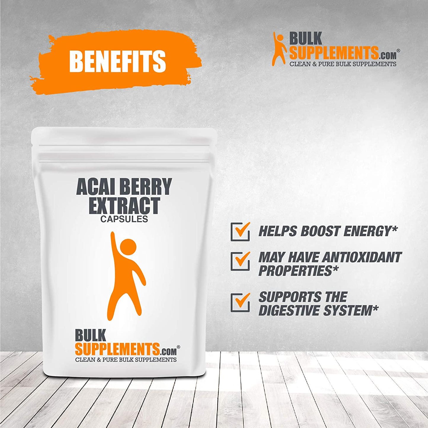 BulkSupplements.com Acai Berry Extract Capsules - Acai Berries - Acai Berries Supplement - Fruit Supplement Capsule - (300 Vegetarian Capsules 100 Servings)