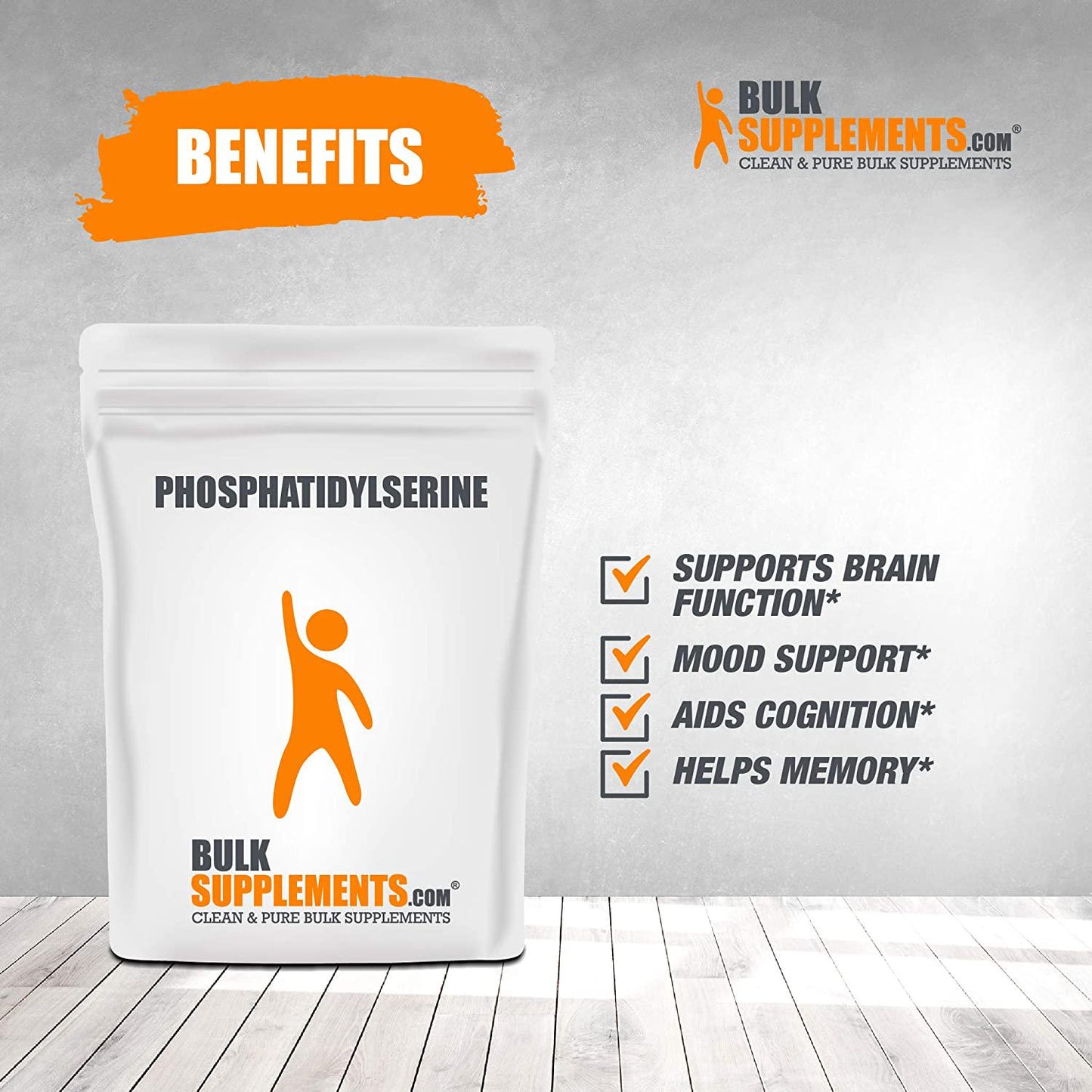 BulkSupplements.com Phosphatidylserine Powder - Brain Supplements - Brain Supplements for Memory and Focus - Phosphorus Supplements - Focus Aid - Brain Vitamins Memory for Adults (25 Grams - 0.88 oz)