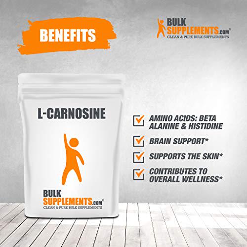 BulkSupplements.com L-Carnosine Powder Eye Supplement - Nerve Support - Amino for Brain (100 Grams - 3.5 oz)