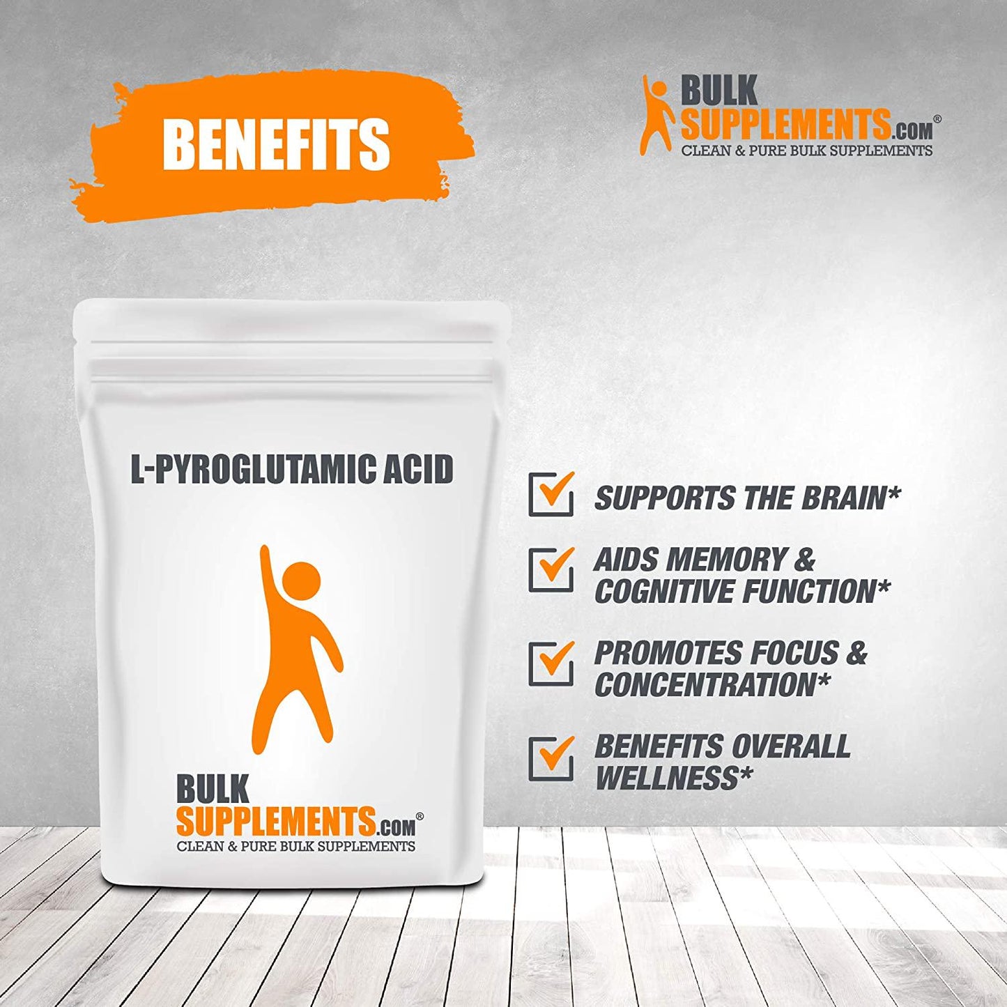 BulkSupplements.com Pure L-Pyroglutamic Acid Powder (1 Kilogram)