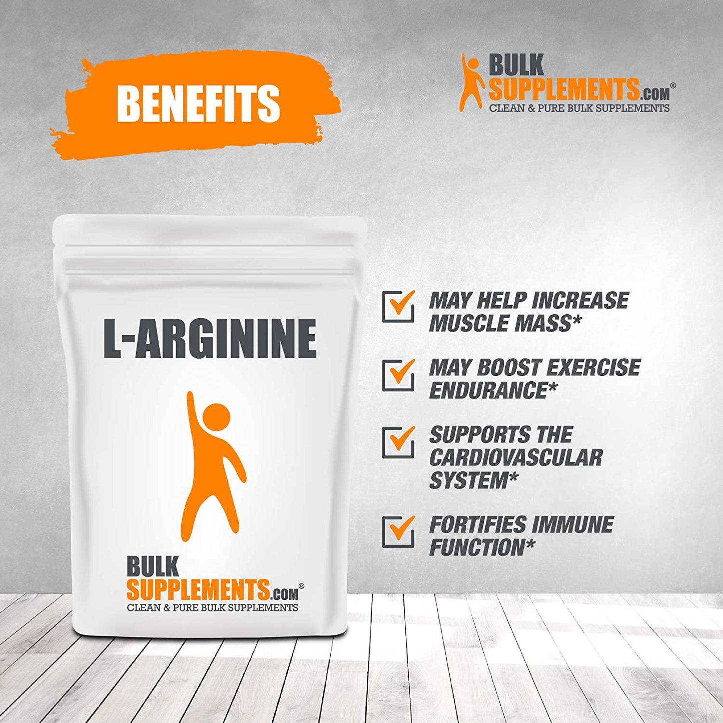 BulkSupplements.com L-Arginine Base - Nitric Oxide Supplement - L Arginine Supplement - Nitric Oxide Powder - L-Arginine Nutritional Supplements - L Arginine Powder (250 Grams - 8.8 oz)