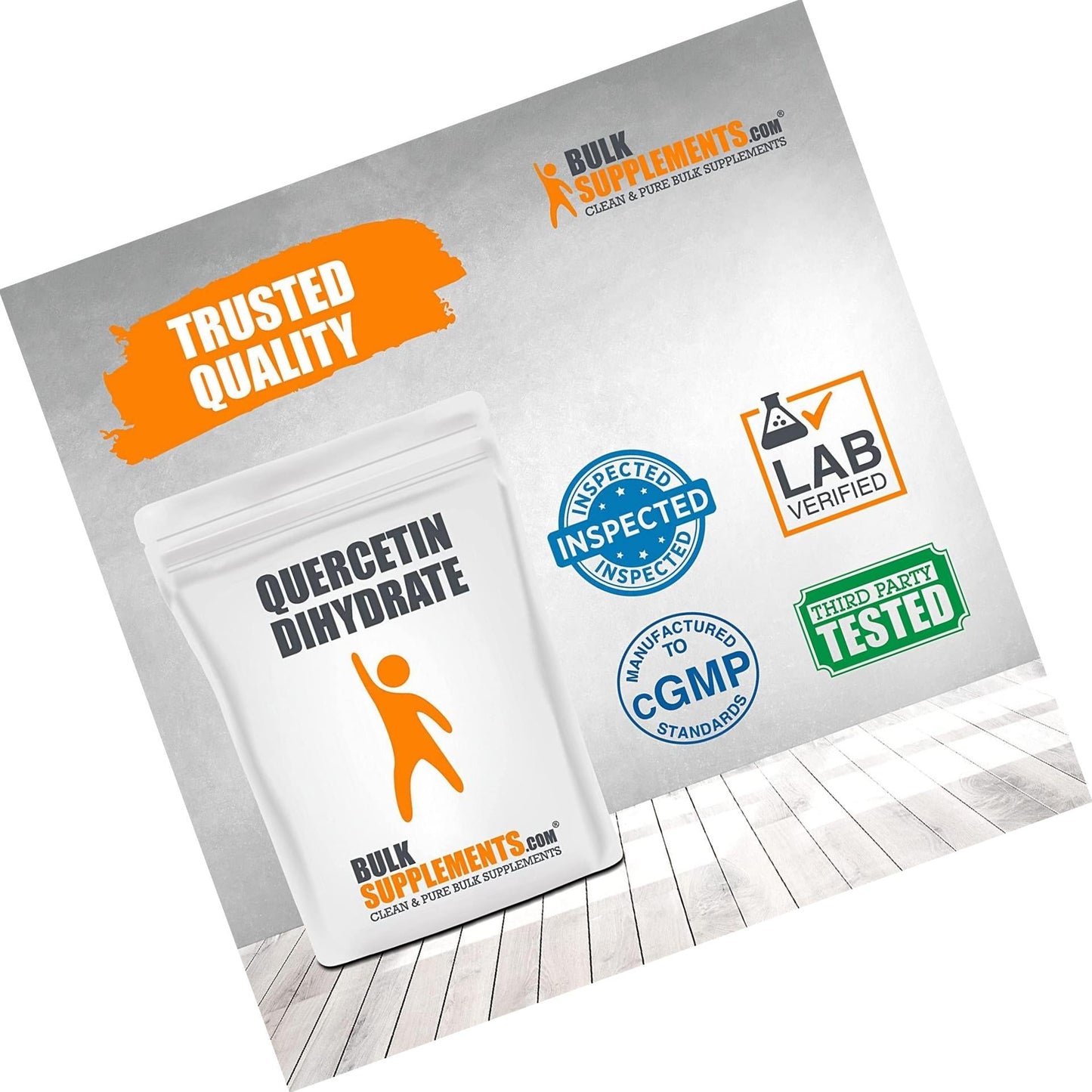 BulkSupplements.com Quercetin Dihydrate Powder - Quercetin Powder - Pure Quercetin 500mg Powder - Vegan Supplement - Lung Support Supplement - Antioxidants Supplement (250 Grams - 8.8 oz)