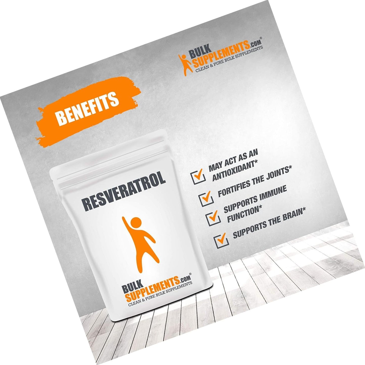 BulkSupplements.com Pure Resveratrol Powder - Heart Supplements - Anti Aging Supplement - Resveratrol 250 mg - Brain Juice - NAD Booster (100 Grams - 3.5 oz)