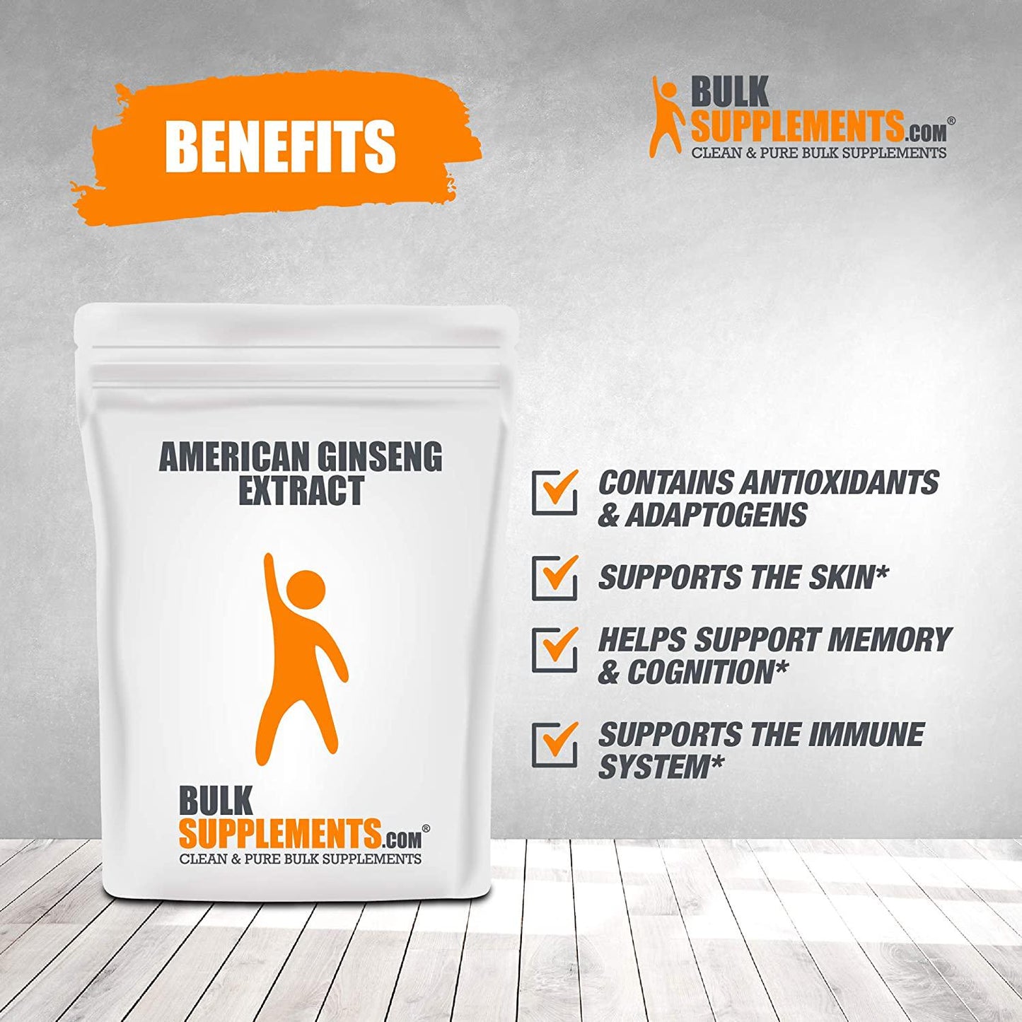 BulkSupplements.com American Ginseng Extract Powder - Panax Ginseng - Ginseng Supplement - Panax Ginseng Extract - Ginseng Herbal Supplements - Ginseng Powder (500 Grams - 1.1 lbs)