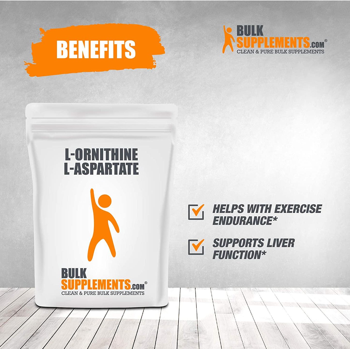 BulkSupplements.com L-Ornithine L-Aspartate Powder - Amino Acid Supplements - Urea Powder - Amino Acid Supplement (500 Grams - 1.1 lbs)