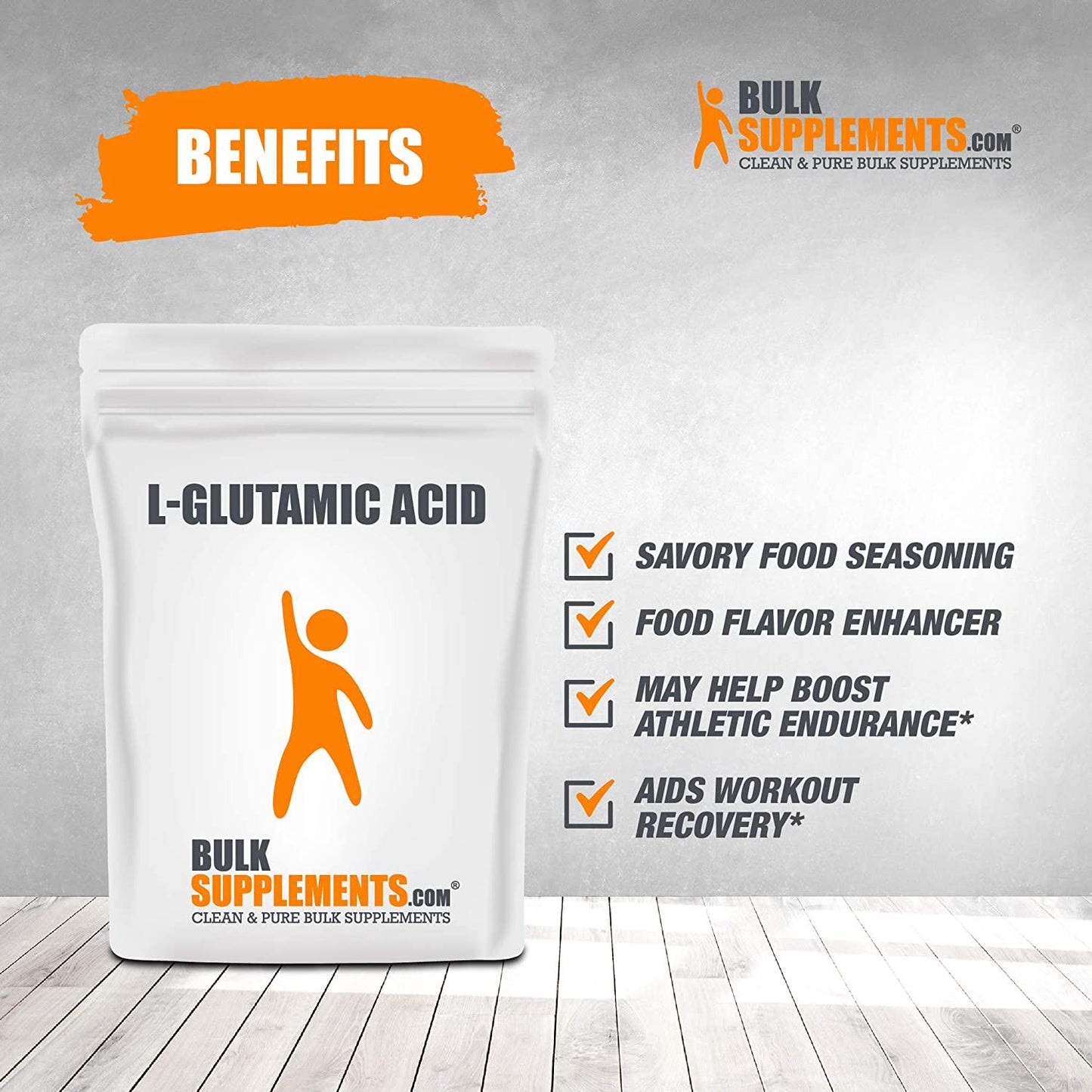 BulkSupplements.com L-Glutamic Acid - Amino Acids Supplement for Men - Amino Acids Supplement for Women (1 Kilogram - 2.2 lbs)