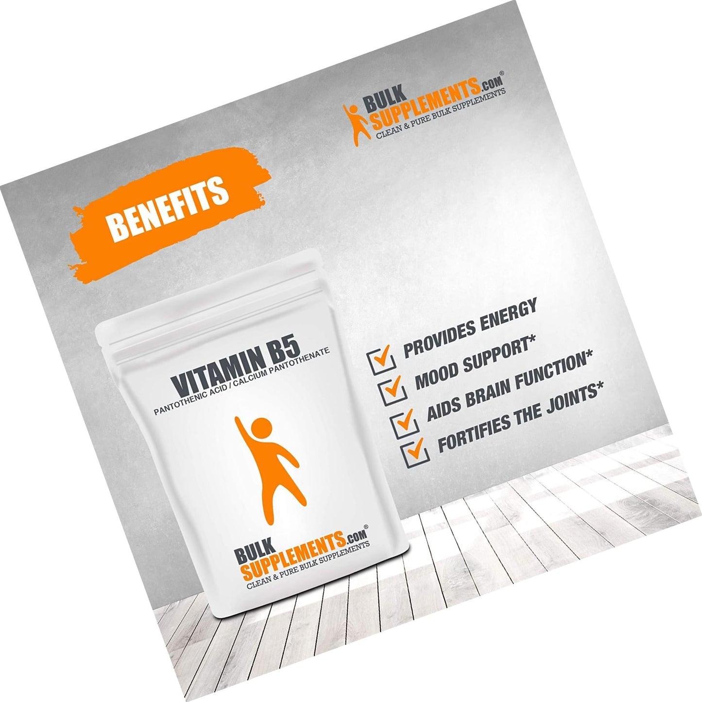 BulkSupplements.com Vitamin B5 Powder - Pantothenic Acid 500mg - Skin Vitamins - B5 Vitamins - Acne Supplements - Acne Vitamins - Clear Skin Vitamins (500 Grams - 1.1 lbs)
