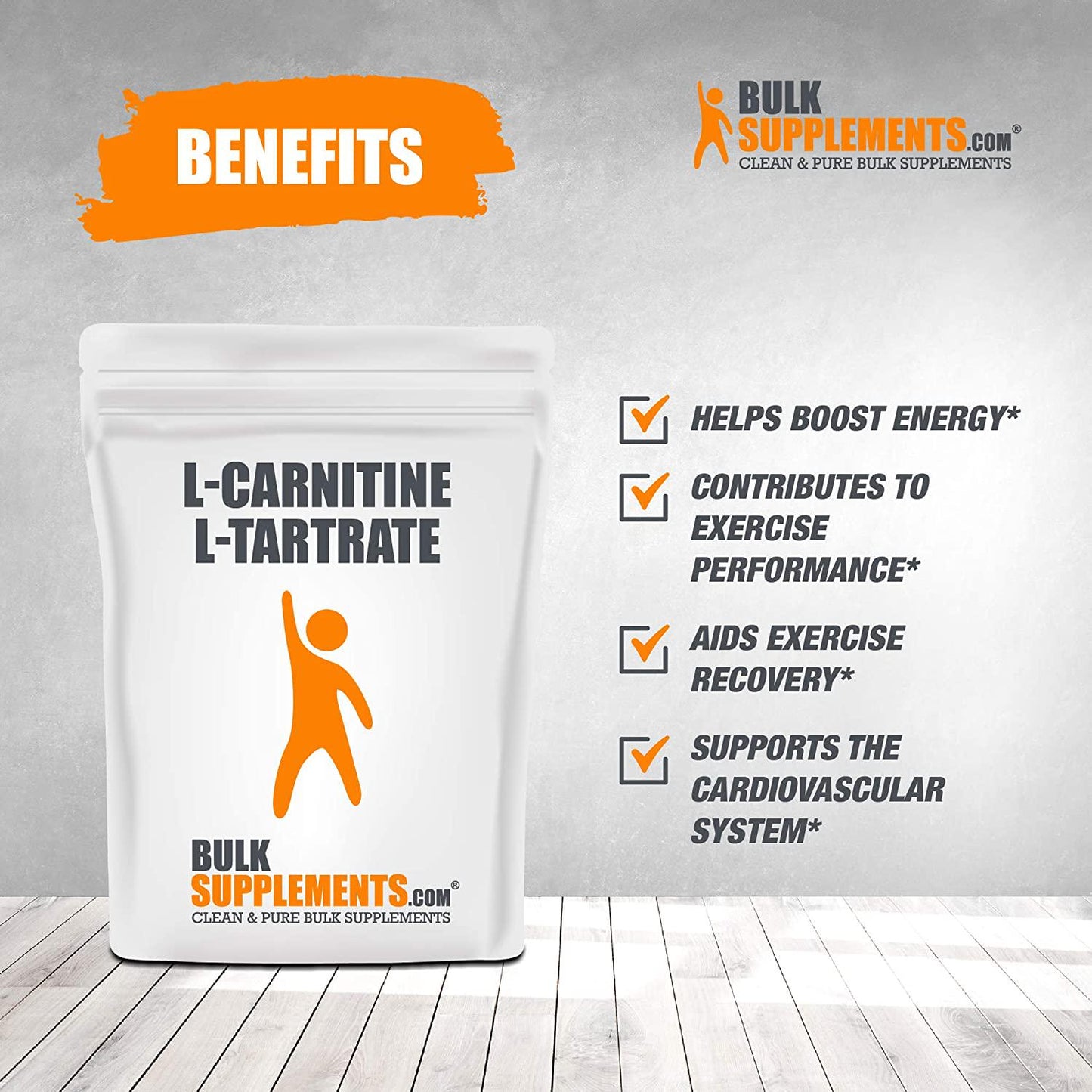 BulkSupplements.com L-Carnitine L-Tartrate Powder - Amino Acids Supplement - Carnitine Supplement - Carnitine Powder - L-Carnitine 500mg Powder - L Carnitine L Tartrate Powder (250 Grams - 8.8 oz)