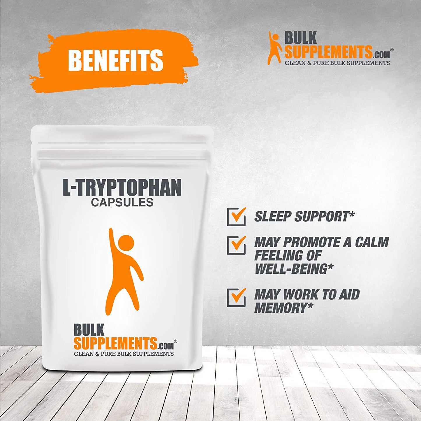 BulkSupplements.com L-Tryptophan - New Mood Supplement - Sleep Supplement - Serotonin and Dopamine Supplements - Sleep Aid Natural - Dog Melatonin- Baby Melatonin (300 Capsules - 150 Servings)