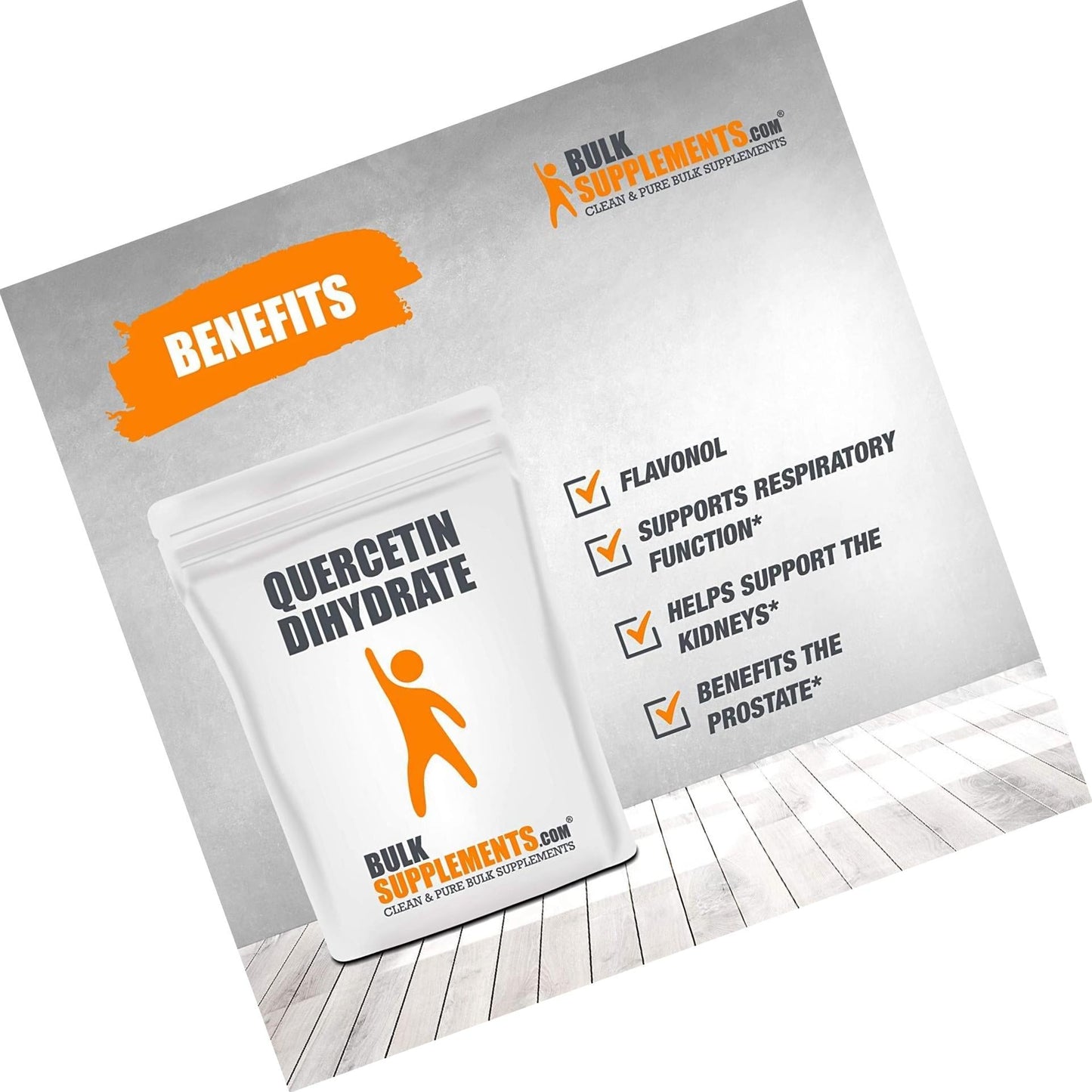 BulkSupplements.com Quercetin Dihydrate Powder - Quercetin Powder - Pure Quercetin 500mg Powder - Vegan Supplement - Lung Support Supplement - Antioxidants Supplement (250 Grams - 8.8 oz)