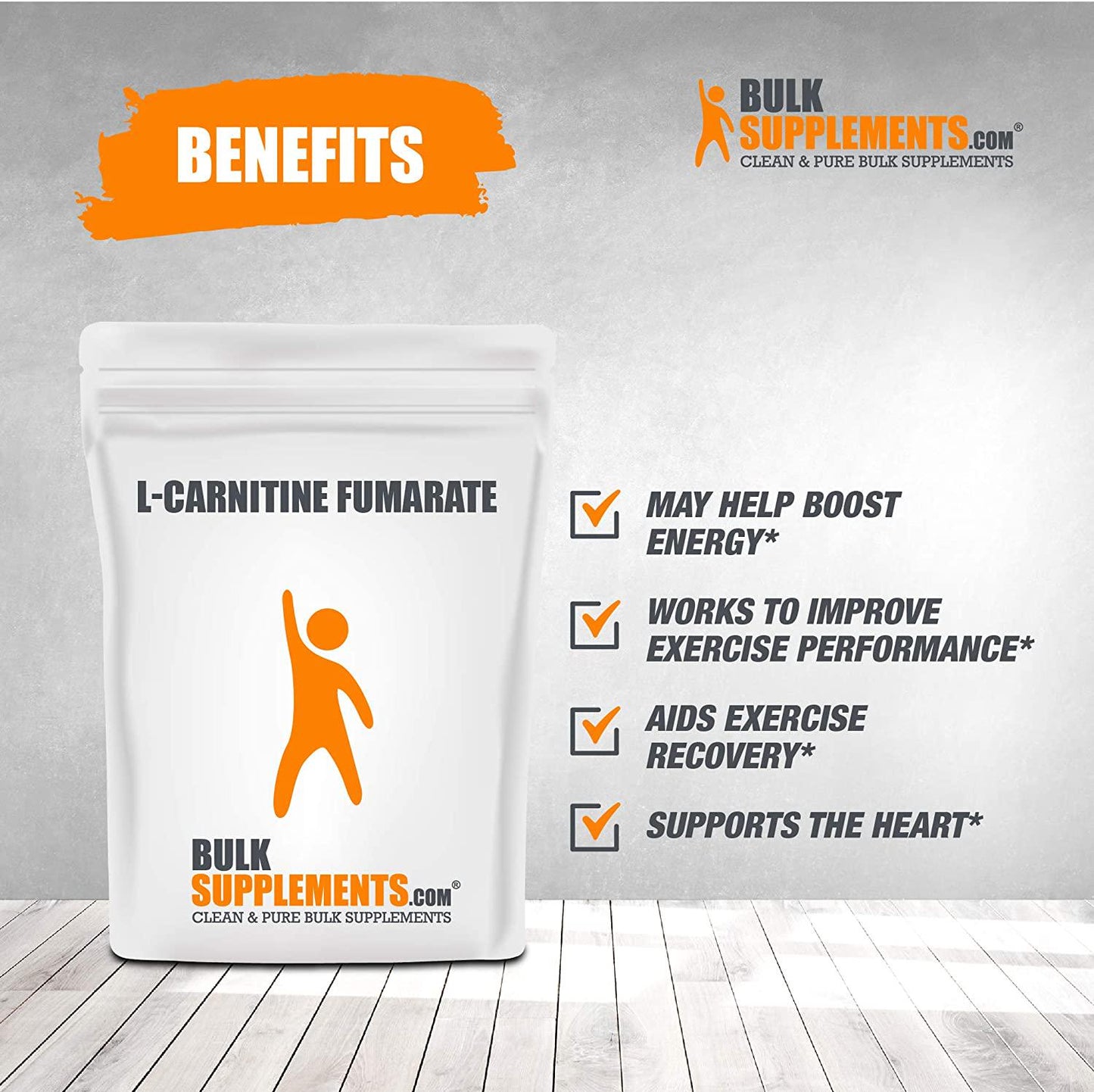 BulkSupplements.com L-Carnitine Fumarate Powder - Amino Acid Supplement - L-Carnitine 500mg Powder - Amino Acids Supplement for Men and Women - L Carnitine Supplement (1 Kilogram - 2.2 lbs)