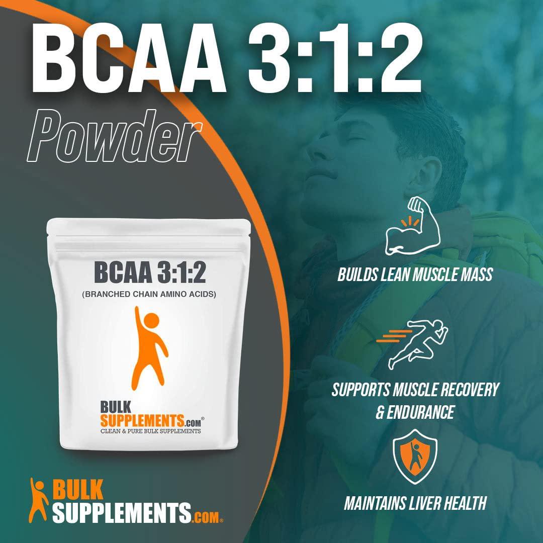 BulkSupplements.com BCAA 3:1:2 (Branched Chain Amino Acids) - BCAAs Amino Acids - BCAA Powder - Muscle Building Supplements for Men - BCAA Pre Workout - Amino Acid Powder (1 Kilogram - 2.2 lbs)