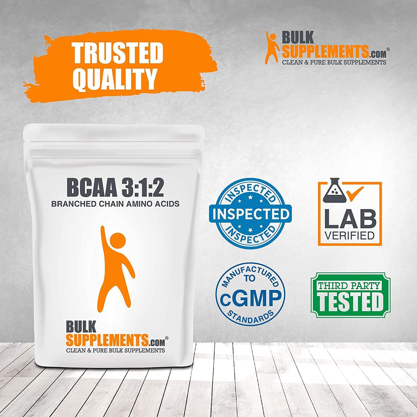 BulkSupplements.com BCAA 3:1:2 (Branched Chain Amino Acids) Powder - BCAAs Amino Acids - Amino Acids Supplement - BCAA Powder - Muscle Building Supplements - Vegan Pre Workout (250 Grams - 8.8 oz)